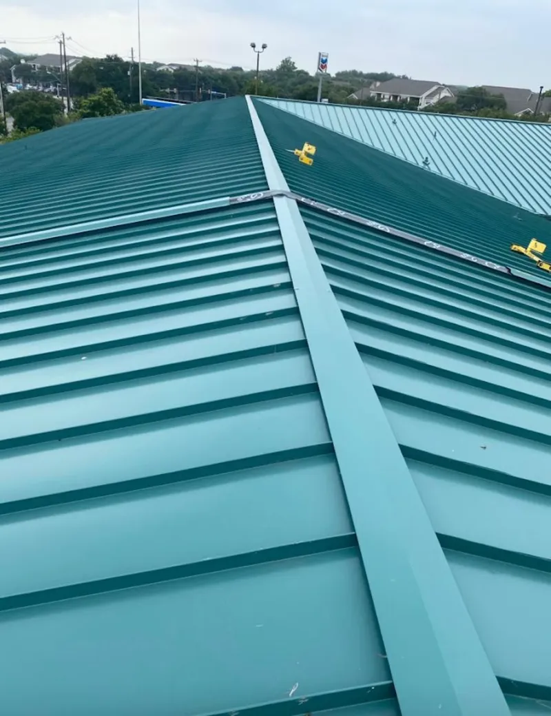 Green commercial metal roof ridge and valley for Metal Roof Repair in Cinnaminson